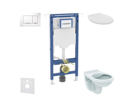 Geberit Duofix Set predstenovej inštalácie, WC Alpha s doskou, tlačidlo Sigma30, biela/chróm SANI11CD3109
