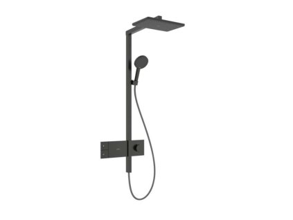 Hansgrohe Raindance Alive Q Sprchový set s termostatom, 21x34 cm, 3 prúdy, EcoSmart, kefovaný čierny chróm 24581340-HG