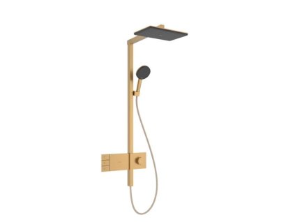Hansgrohe Raindance Alive Q Sprchový set s termostatom, 21x34 cm, 3 prúdy, EcoSmart, kefovaný bronz 24591140-HG