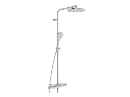 Hansa Viva Sprchový set s termostatom, priemer 25 cm, 3 prúdy, brúsená oceľ 6515920180