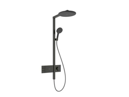 Hansgrohe Raindance Alive S Sprchový set s termostatom, priemer 30 cm, 3 prúdy, kefovaný čierny chróm 24595340-HG