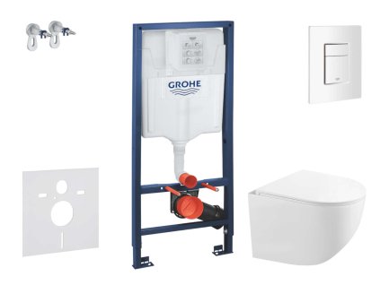 Grohe Rapid SL Set predstenovej inštalácie, kompaktného klozetu Gaia a dosky softclose, tlačidlo Skate Cosmopolitan, alpská biela SANI11BA3103-GR