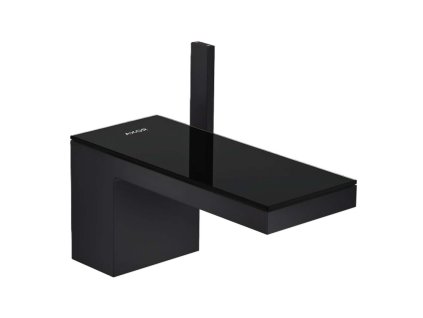 Axor MyEdition Umývadlová batéria s výpusťou Push-Open, matná čierna/čierne sklo 47010670-AX