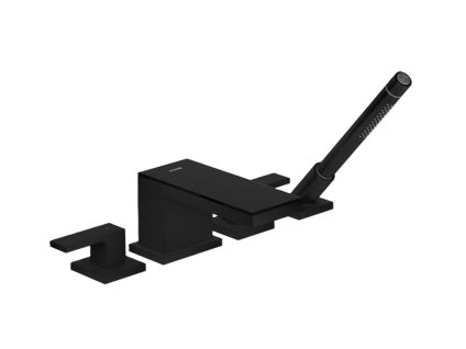 Axor MyEdition Batéria na okraj vane, 4-otvorová inštalácia, matná čierna/čierne sklo 47430670-AX