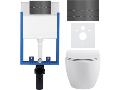 427589 cerano kompletny podomietkovy wc set lite dure biela leskla wc tlacidlo line tmavo seda na zamurovanie 51 5x35 cm