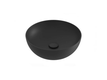 Ravak UNI Umývadlo na dosku priemer 40 cm, bez prepadu, bez otvoru na batériu, antracit XJX03140000