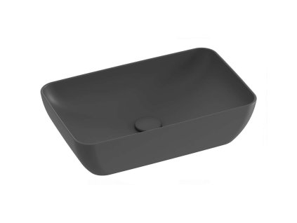Ravak UNI Umývadlo na dosku 50x31 cm, bez prepadu, bez otvoru na batériu, antracit XJX03150001