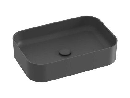 Ravak Ceramic Umývadlo na dosku 55x37 cm, bez prepadu, bez otvoru na batériu, antracit XJX03155003