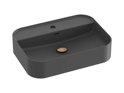 Ravak Ceramic Umývadlo na dosku 55x40 cm, s prepadom, otvor na batériu, antracit XJX03155004