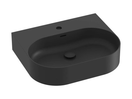 Ravak Ceramic Umývadlo 55x45 cm, s prepadom, otvor na batériu, matná čierna XJX0D155003