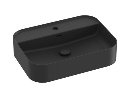 Ravak Ceramic Umývadlo na dosku 55x40 cm, s prepadom, otvor na batériu, matná čierna XJX0D155004