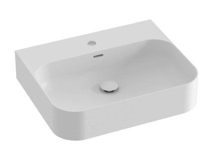 Ravak Ceramic Umývadlo 55x45 cm, s prepadom, otvor na batériu, matná biela XJX0E155006