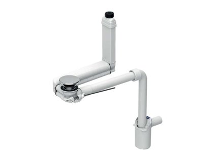 Geberit Príslušenstvo Úsporný umývadlový sifón Clou, pre ovládanie ťahadlom, chróm 152.059.21.1