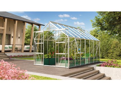 skleník VITAVIA URANUS 11500 číre sklo 3 mm strieborný LG1038