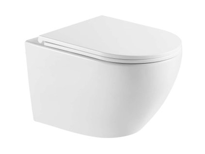 kielle Oudee Závesné WC so doskou Softclose, Vortex Rimless+, biela 30102010-SET1