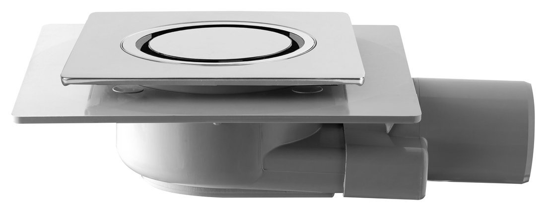 Omp Tea Podlahová vpusť 150x150mm bočná, DN50, chróm 2665.695.8