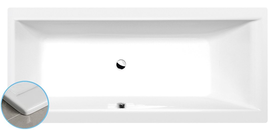 Polysan CLEO SLIM obdĺžniková vaňa 180x80x48cm, biela 95611S