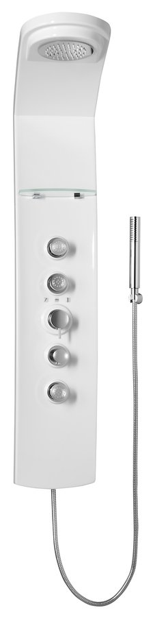 Polysan LUK rohový sprchový panel s termostatickou batériou 250x1300mm, bielá 80325