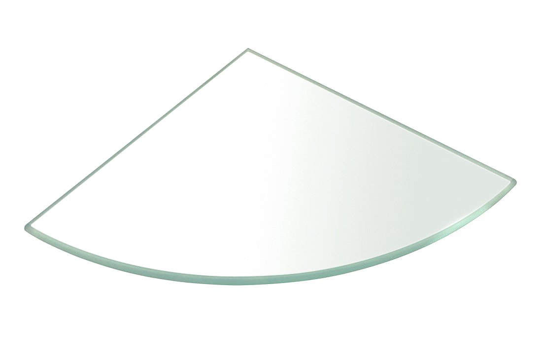 Sapho Polica rohová, štvrťkruhová 200x200x8mm, číre sklo 23487