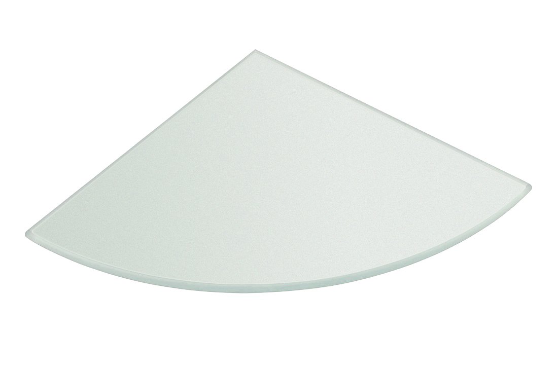 Sapho Polica rohová, štvrťkruhová 200x200x8mm, mliečne sklo 22487