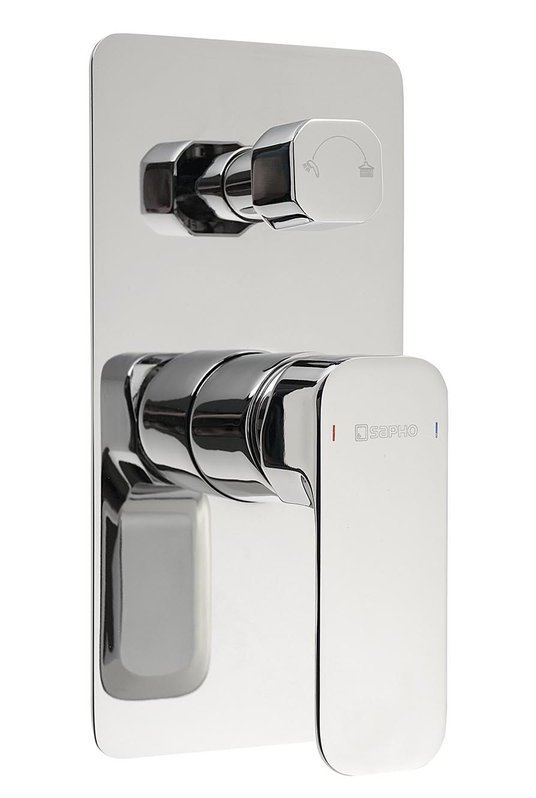 Sapho SPY podomietková sprchová batéria, 2 výstupy, otočný prepínač, chróm PY43