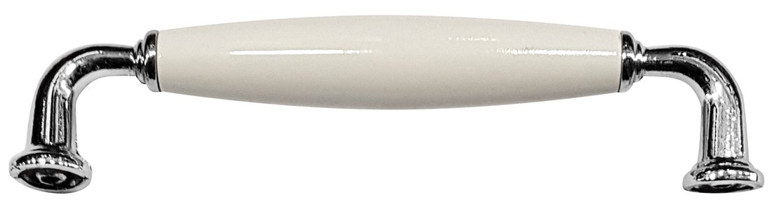 Aqualine FAVOLO kovová úchytka, 142/128mm, chróm/biela PR2212