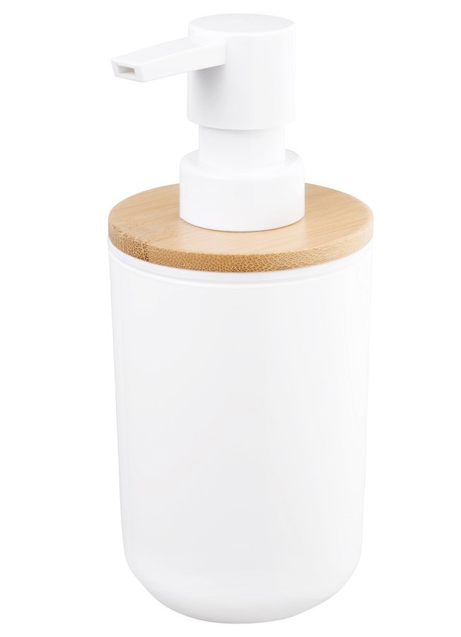 Aqualine SNOW dávkovač mydla na postavenie 350ml, biela/bambus 7578
