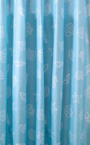 Aqualine Sprchový záves 180x200cm, polyester, modrá, mušľa ZP006