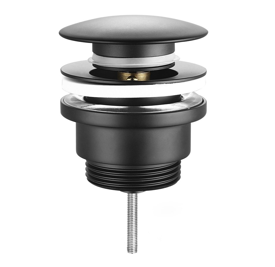 Sapho Umyvadlová výpust 5/4“, click-clack, veľká zátka, 10-55mm, čierna mat CV1002B
