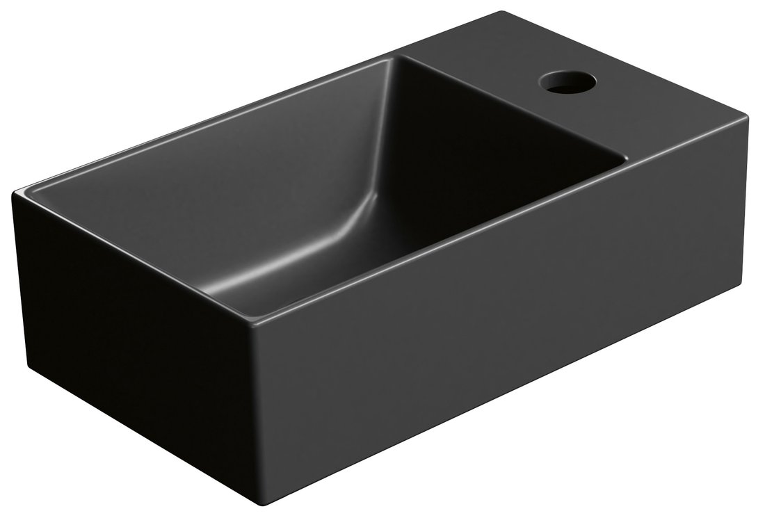 GSI KUBE X COLOR KUBE X keramické umývadlo 40x23cm, pravé/ľavé, čierna mat 9484126