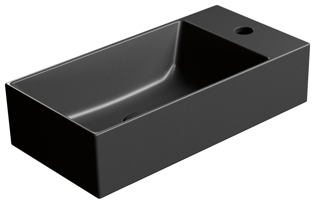 GSI KUBE X COLOR KUBE X keramické umývadlo 50x25cm, pravé/ľavé, čierna mat 9486126