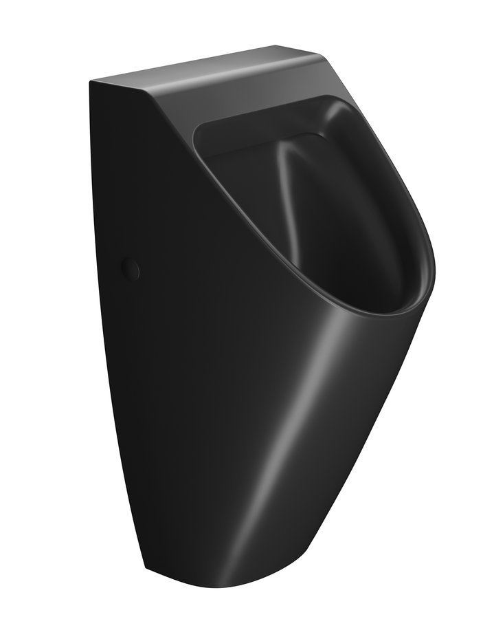 GSI COMMUNITY urinál so zakrytým prívodom vody 31x65cm, čierna mat 909726