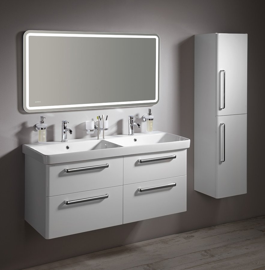 Sapho Kúpeľňový set THEIA 120, dvojumývadlo, biela KSET-011