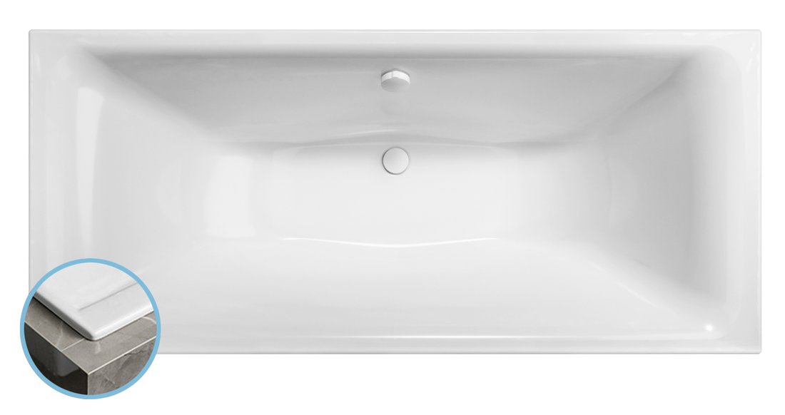 Polysan KALDERA SLIM obdĺžniková vaňa 180x80x40cm, biela 60611S
