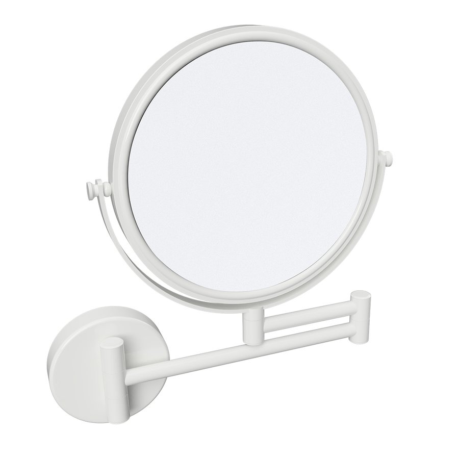 Sapho X-ROUND WHITE závesné kozmetické zrkadlo, priemer 200mm, obojstranné, biela mat XR006W