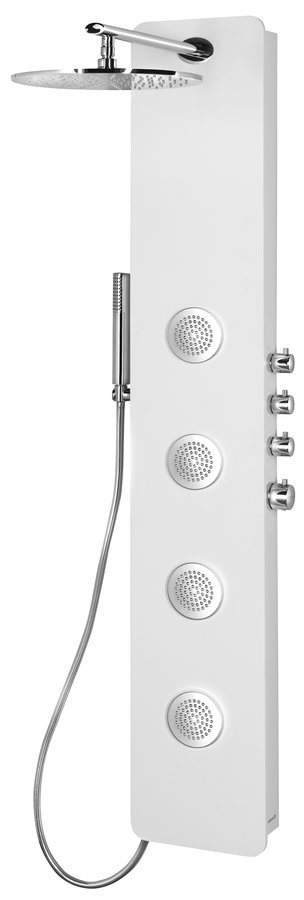 Polysan SPIRIT ROUND sprchový panel s termostatickou batériou 250x1550mm, biela 71151