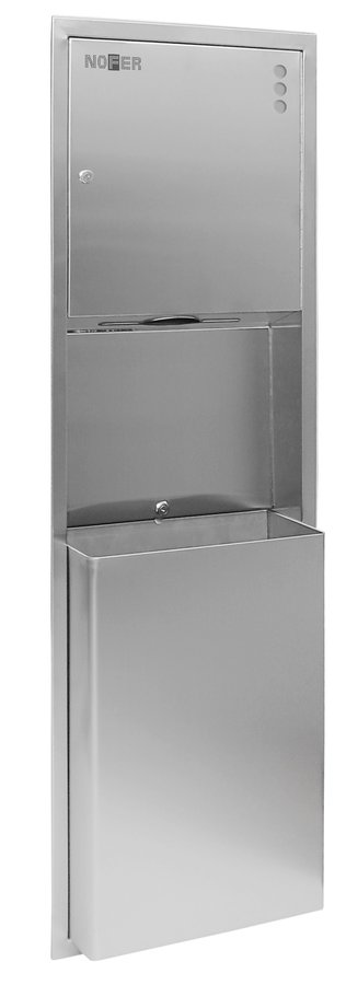 NOFER Zabudovaný zásobník na papierové uteráky a odpadkový kôš 45l 365x1375x108mm, nerez 12021.S