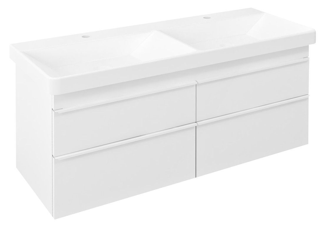 Sapho SITIA dvojumývadlová skrinka 116x50x44,2cm, 4x zásuvka, biela matná SI120-3131