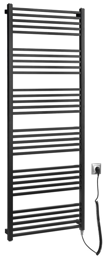 Sapho METRO-E elektrické vykurovacie teleso, rovné, 600x1620 mm, 800 W, čierna matná ME616B