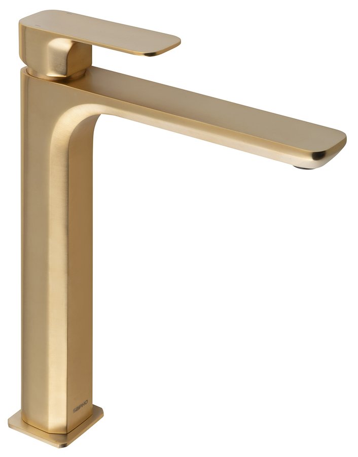 Sapho SPY stojanková umývadlová batéria vysoká, predĺžená hubica, zlato mat PY07/19