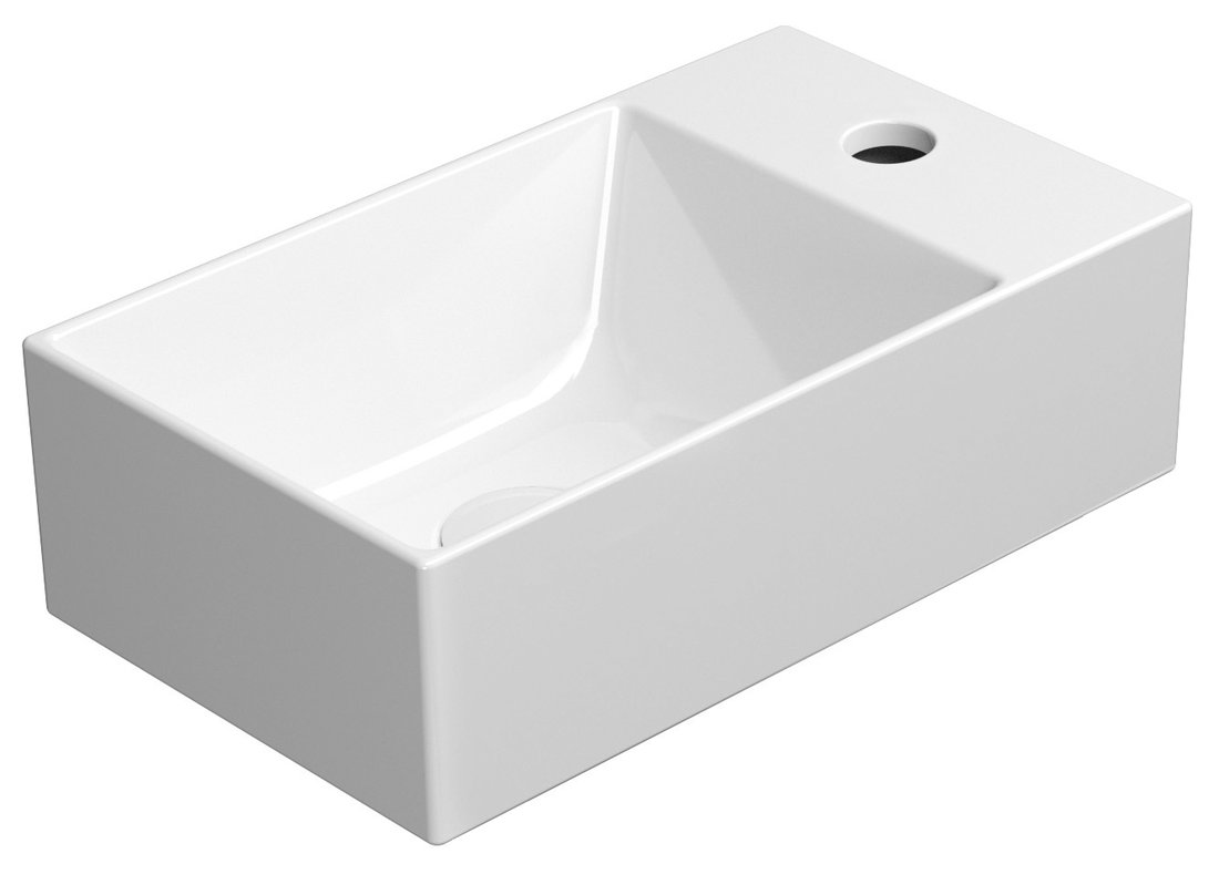 GSI KUBE X keramické umývadlo 40x23cm, pravé/ľavé, biela ExtraGlaze 9484111