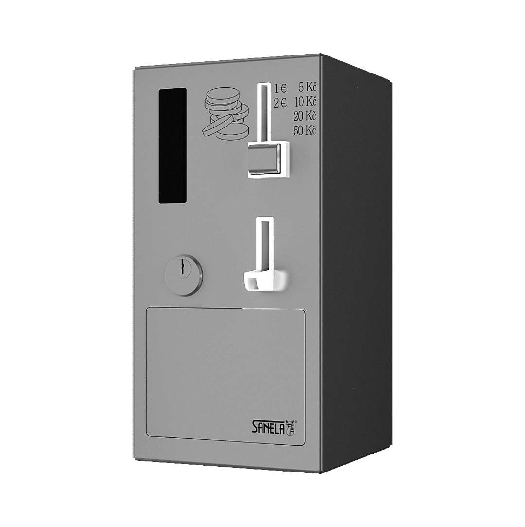 Sanela Automaty Mincový automat dverového zámku s GSM, antivandal, matná nerezová SLZA 40G
