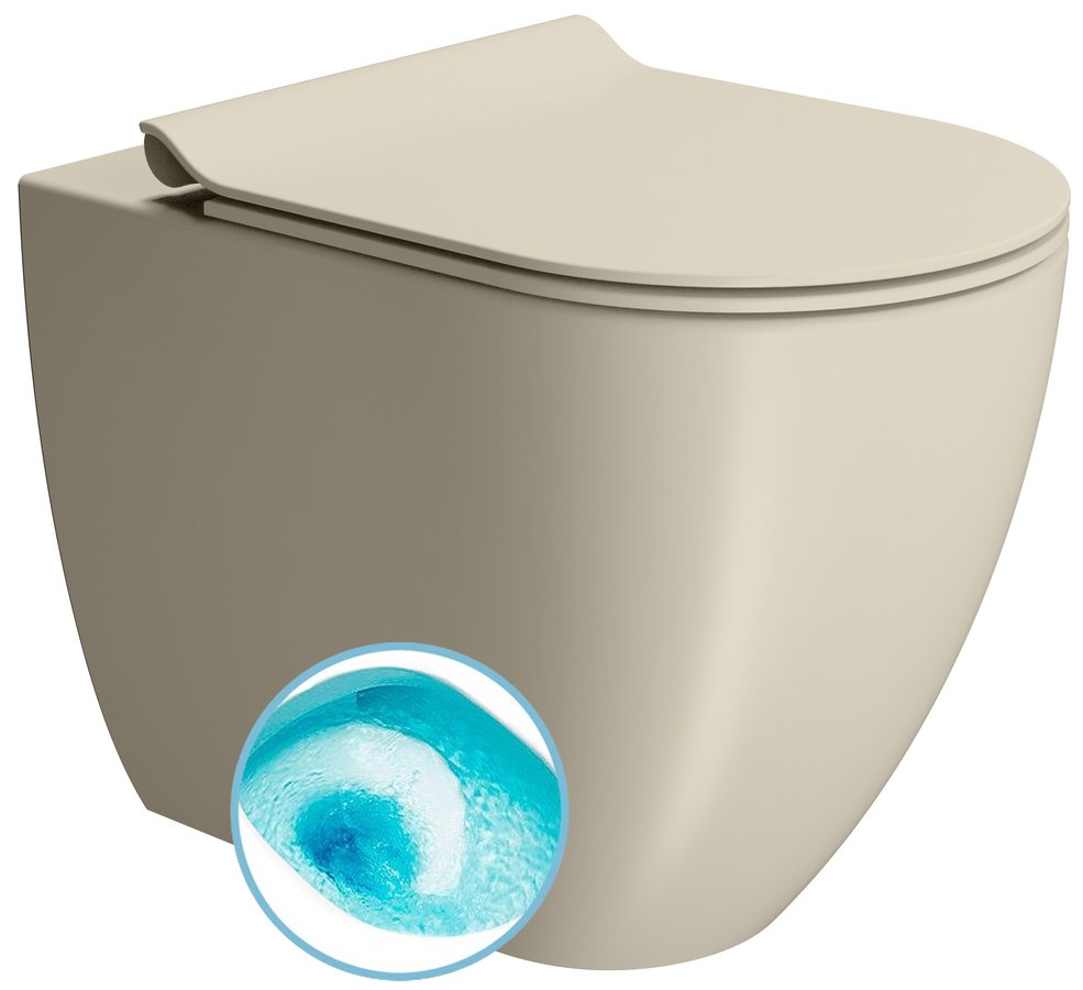 GSI PURA COLOR PURA WC misa stojaca, Swirlflush, 36x55cm, spodný/zadný odpad, creta dual-mat 880308
