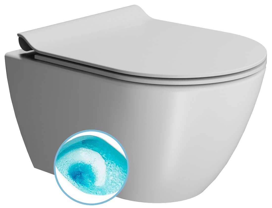GSI PURA COLOR PURA závesná WC misa, Swirlflush, 36x50cm, biela dual-mat 881609