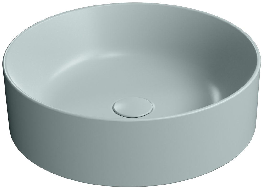 GSI KUBE X COLOR KUBE X keramické umývadlo na dosku, priemer 45cm, ghiaccio mat 942715