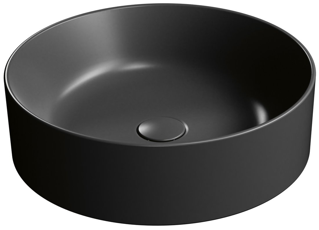 GSI KUBE X COLOR KUBE X keramické umývadlo na dosku, priemer 45cm, čierna mat 942726