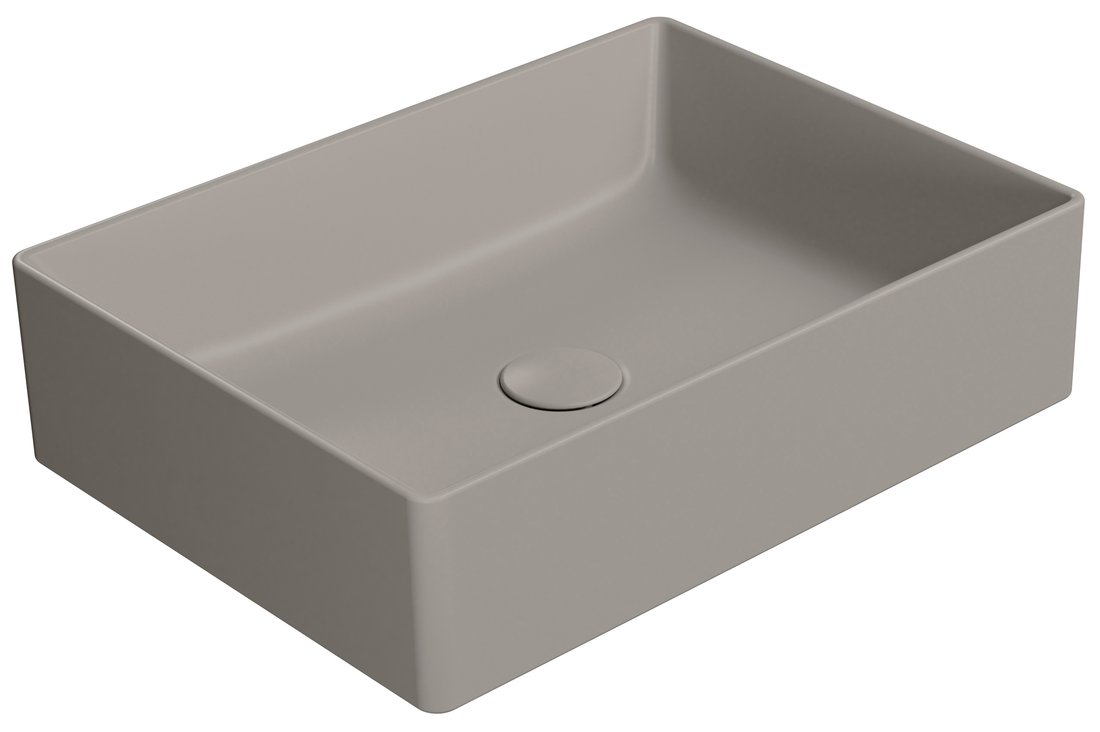 GSI KUBE X COLOR KUBE X keramické umývadlo na dosku, 50x37cm, tortora mat 942905