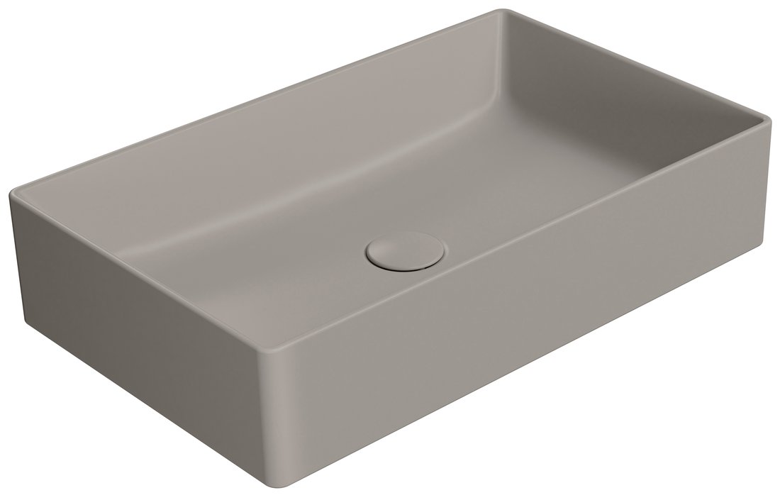 GSI KUBE X COLOR KUBE X keramické umývadlo na dosku 60x37cm, tortora mat 945305