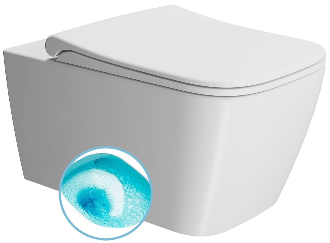 GSI NUBES COLOR NUBES závesná WC misa, Swirlflush, 35x55cm, biela dual-mat 961509