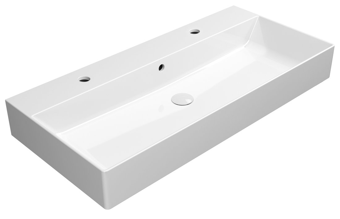 GSI KUBE X keramické dvojumývadlo 100x47cm, brúsená spodná hrana, biela ExtraGlaze 94239211